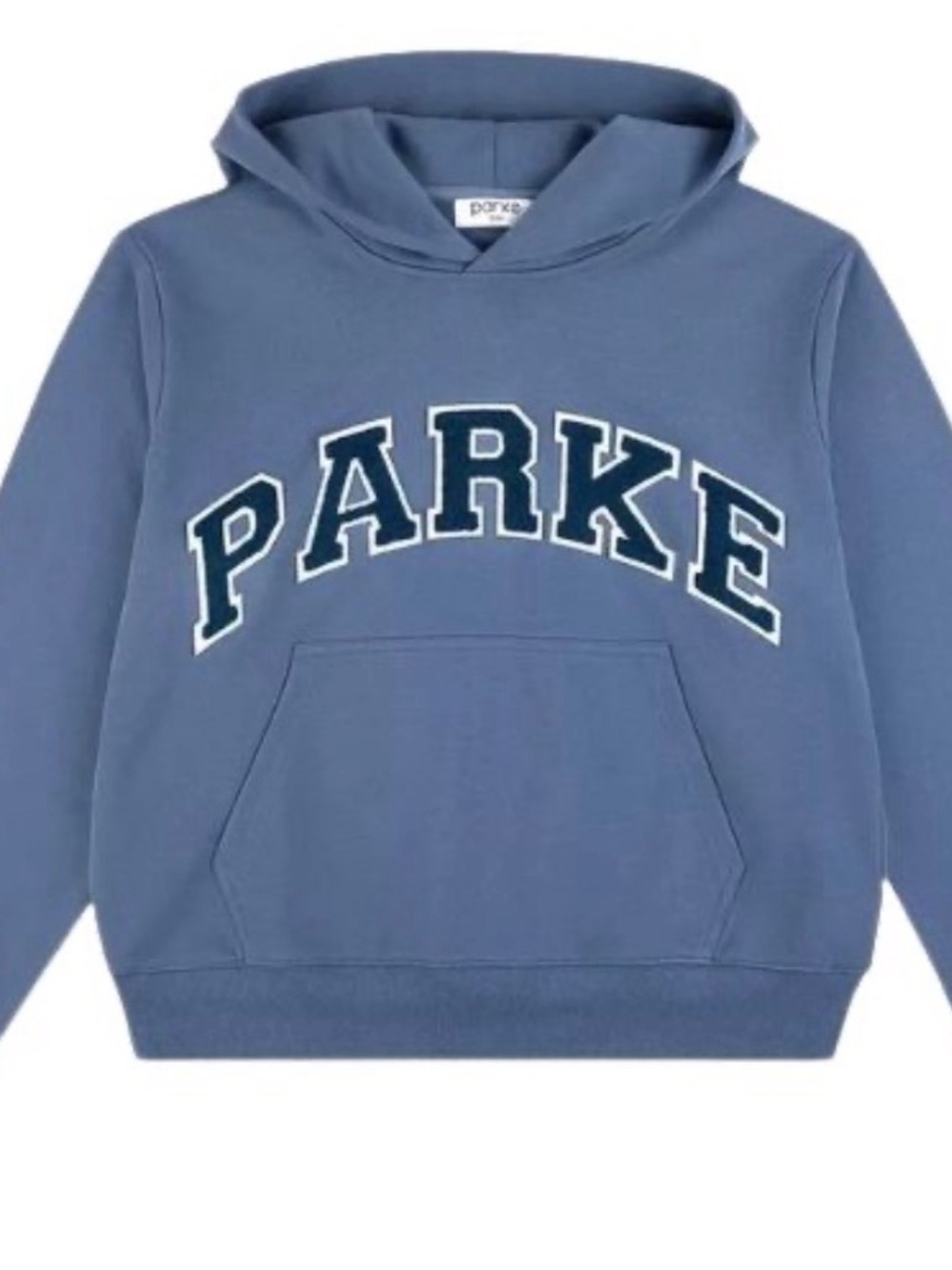 Parke Womens Blue Pullover Hoodie with Arch Logo hoodie